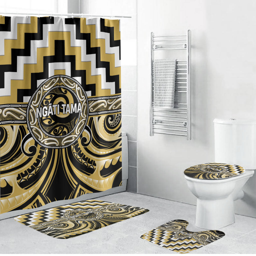 Aotearoa Ngati Tama Bathroom Set Maori Iwi Poutama Puhoro Tattoo