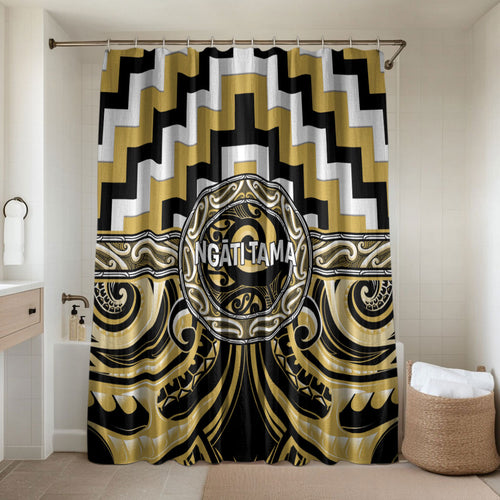 Aotearoa Ngati Tama Bathroom Set Maori Iwi Poutama Puhoro Tattoo