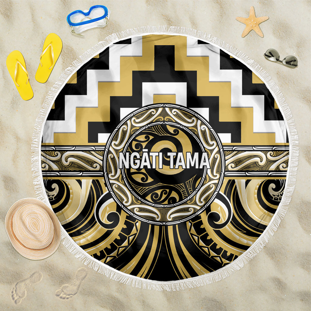Aotearoa Ngati Tama Beach Blanket Maori Iwi Poutama Puhoro Tattoo