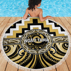 Aotearoa Ngati Tama Beach Blanket Maori Iwi Poutama Puhoro Tattoo