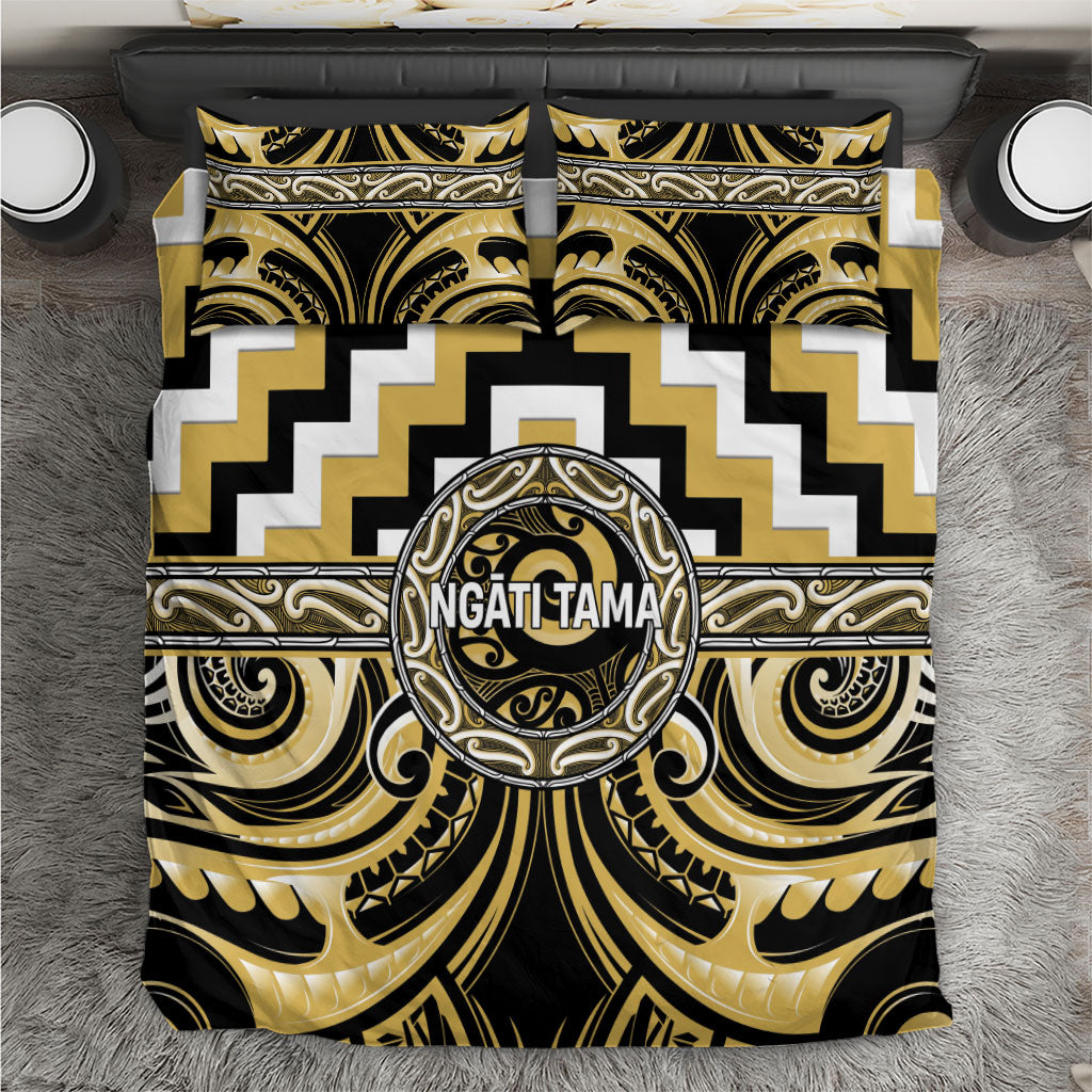 Aotearoa Ngati Tama Bedding Set Maori Iwi Poutama Puhoro Tattoo