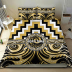 Aotearoa Ngati Tama Bedding Set Maori Iwi Poutama Puhoro Tattoo