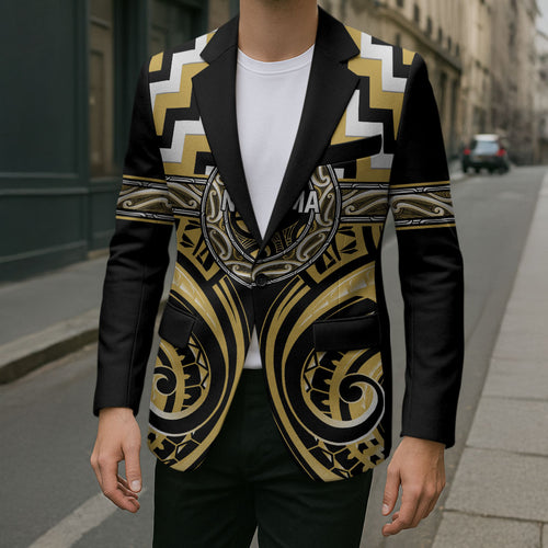 Aotearoa Ngati Tama Personalised Blazer Maori Iwi Poutama Puhoro Tattoo