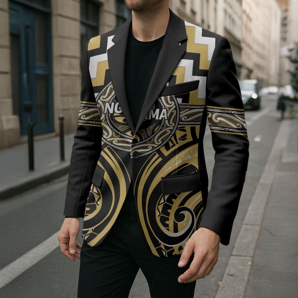 Aotearoa Ngati Tama Personalised Blazer Maori Iwi Poutama Puhoro Tattoo