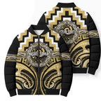 Aotearoa Ngati Tama Personalised Bomber Puffer Jacket Maori Iwi Poutama Puhoro Tattoo