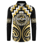 Aotearoa Ngati Tama Personalised Button Sweatshirt Maori Iwi Poutama Puhoro Tattoo