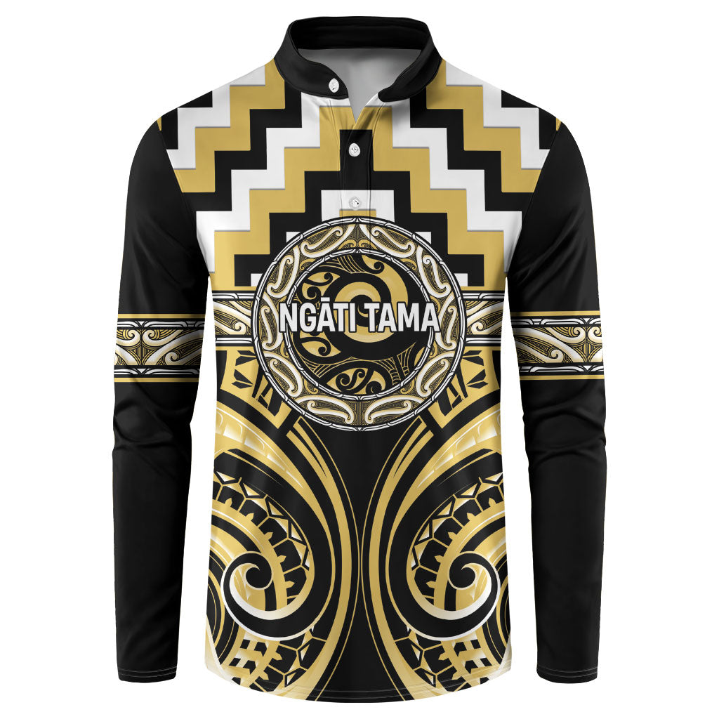 Aotearoa Ngati Tama Personalised Button Sweatshirt Maori Iwi Poutama Puhoro Tattoo