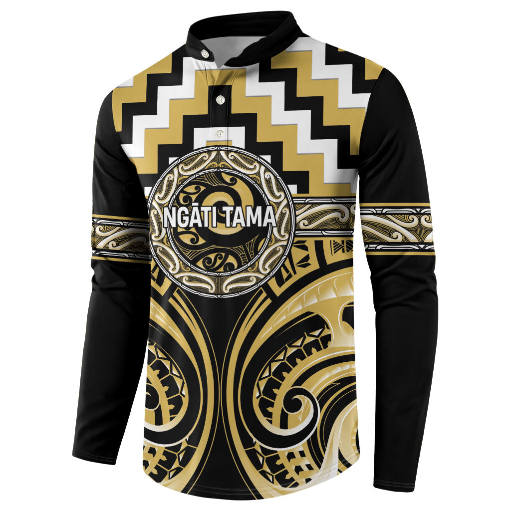 Aotearoa Ngati Tama Personalised Button Sweatshirt Maori Iwi Poutama Puhoro Tattoo