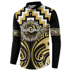 Aotearoa Ngati Tama Personalised Button Sweatshirt Maori Iwi Poutama Puhoro Tattoo