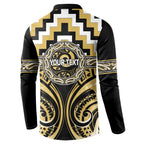 Aotearoa Ngati Tama Personalised Button Sweatshirt Maori Iwi Poutama Puhoro Tattoo