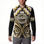 Aotearoa Ngati Tama Personalised Button Sweatshirt Maori Iwi Poutama Puhoro Tattoo