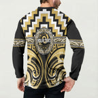Aotearoa Ngati Tama Personalised Button Sweatshirt Maori Iwi Poutama Puhoro Tattoo