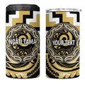 Aotearoa Ngati Tama Personalised 4 in 1 Can Cooler Tumbler Maori Iwi Poutama Puhoro Tattoo
