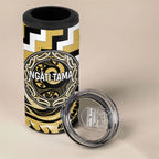 Aotearoa Ngati Tama Personalised 4 in 1 Can Cooler Tumbler Maori Iwi Poutama Puhoro Tattoo