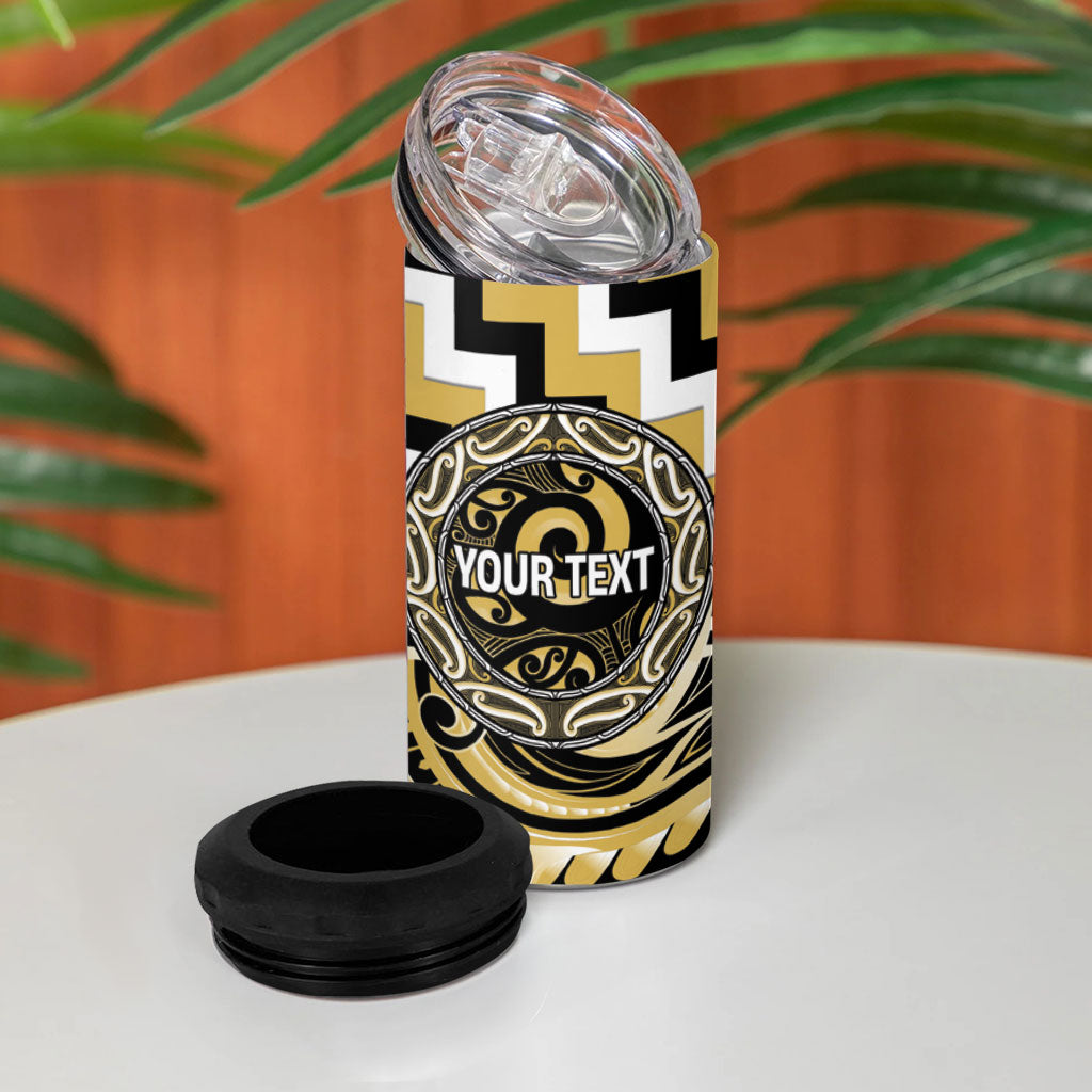 Aotearoa Ngati Tama Personalised 4 in 1 Can Cooler Tumbler Maori Iwi Poutama Puhoro Tattoo