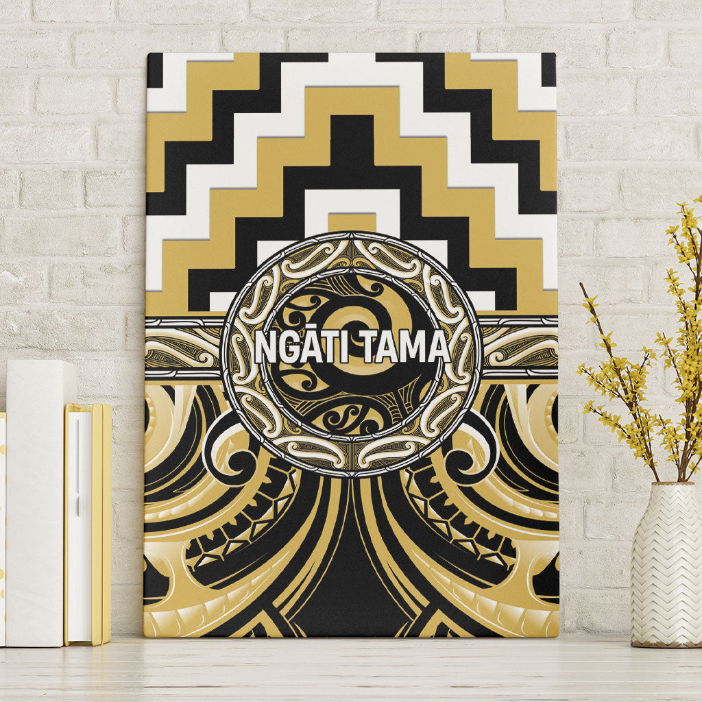 Aotearoa Ngati Tama Canvas Wall Art Maori Iwi Poutama Puhoro Tattoo