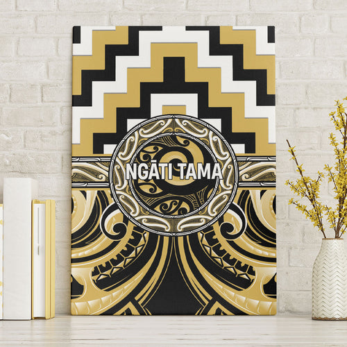 Aotearoa Ngati Tama Canvas Wall Art Maori Iwi Poutama Puhoro Tattoo