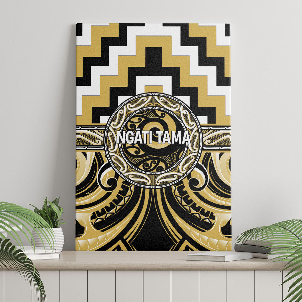 Aotearoa Ngati Tama Canvas Wall Art Maori Iwi Poutama Puhoro Tattoo