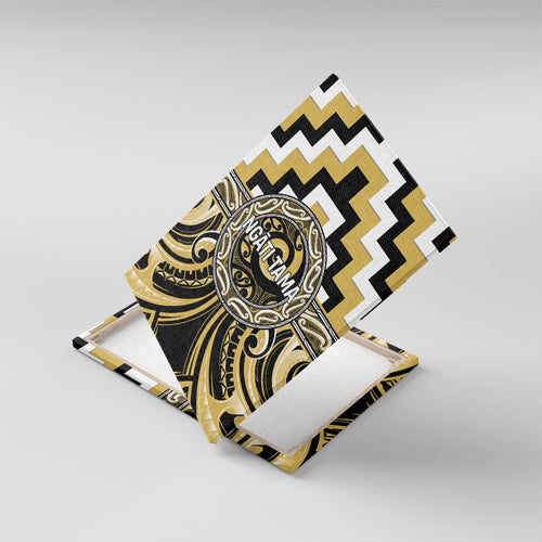 Aotearoa Ngati Tama Canvas Wall Art Maori Iwi Poutama Puhoro Tattoo