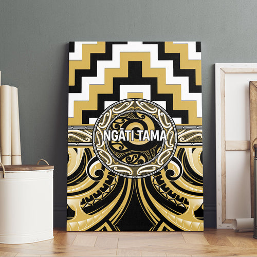 Aotearoa Ngati Tama Canvas Wall Art Maori Iwi Poutama Puhoro Tattoo