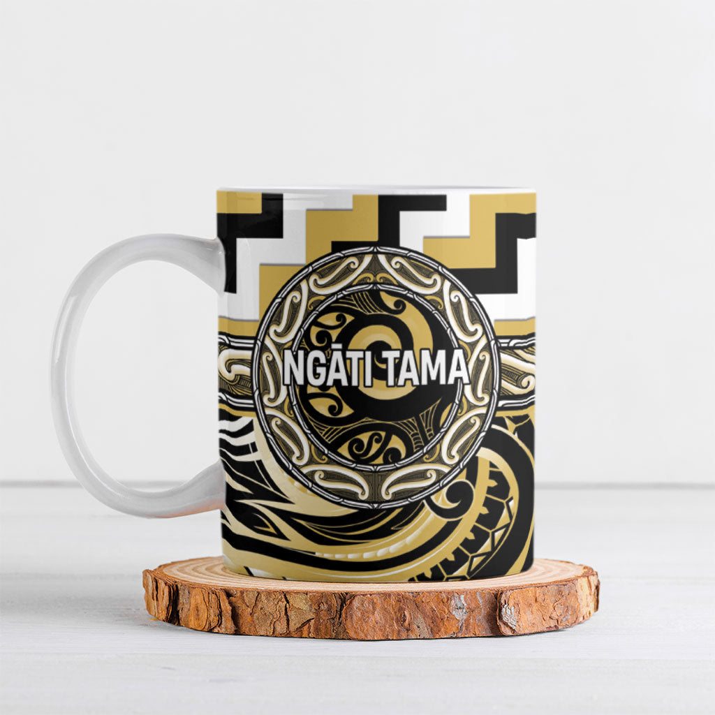 Aotearoa Ngati Tama Personalised Ceramic Mug Maori Iwi Poutama Puhoro Tattoo