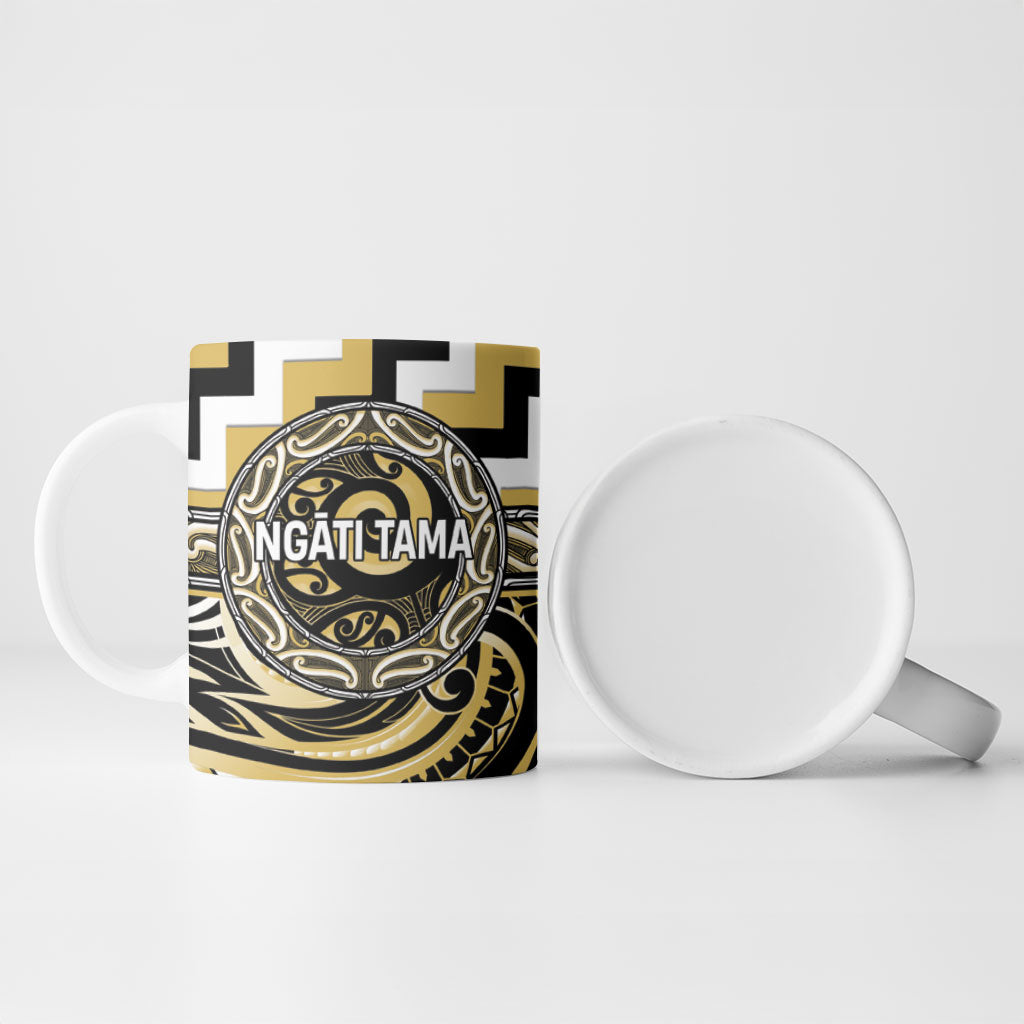 Aotearoa Ngati Tama Personalised Ceramic Mug Maori Iwi Poutama Puhoro Tattoo