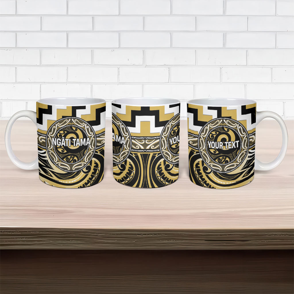 Aotearoa Ngati Tama Personalised Ceramic Mug Maori Iwi Poutama Puhoro Tattoo