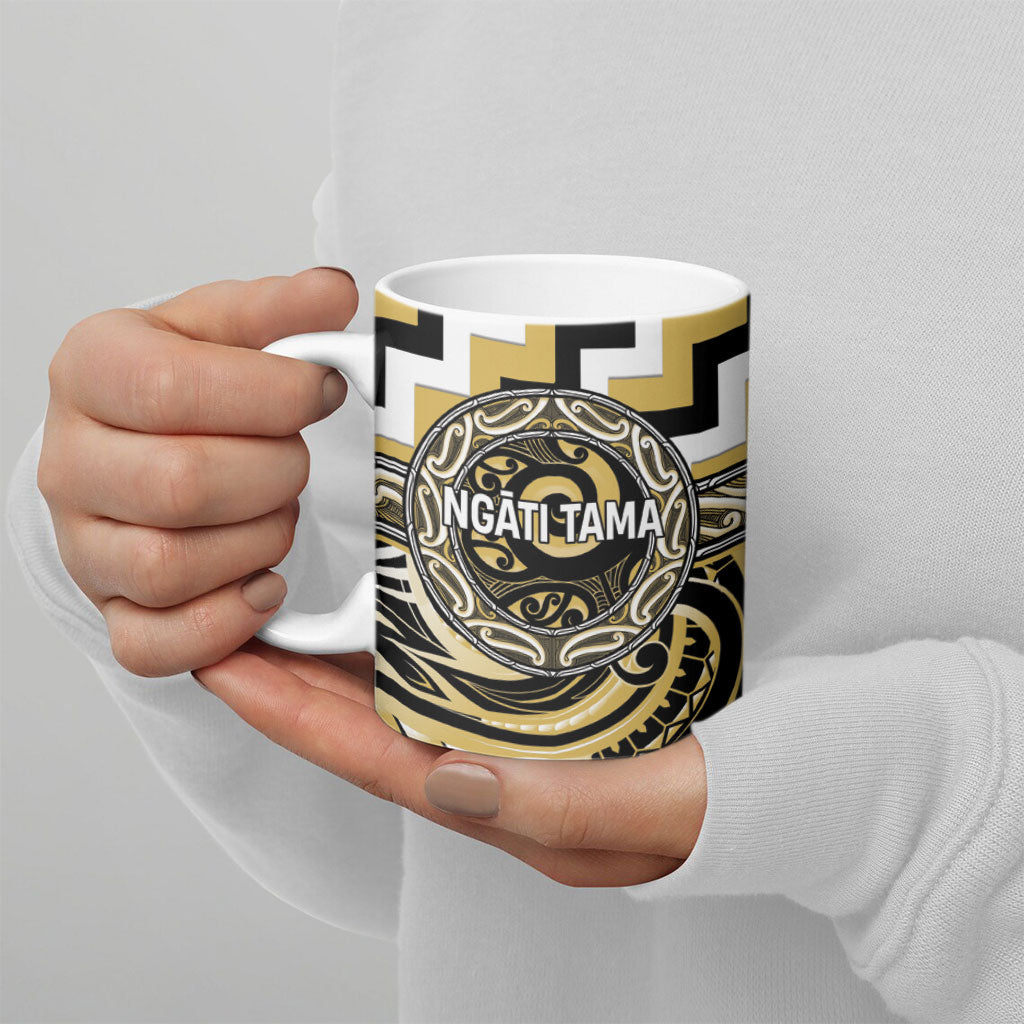 Aotearoa Ngati Tama Personalised Ceramic Mug Maori Iwi Poutama Puhoro Tattoo