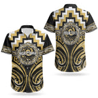 Aotearoa Ngati Tama Personalised Couples Matching Tank Maxi Dress and Hawaiian Shirt Maori Iwi Poutama Puhoro Tattoo