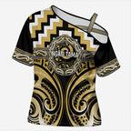 Aotearoa Ngati Tama Personalised Cross Shoulder Shirt Maori Iwi Poutama Puhoro Tattoo