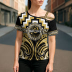 Aotearoa Ngati Tama Personalised Cross Shoulder Shirt Maori Iwi Poutama Puhoro Tattoo