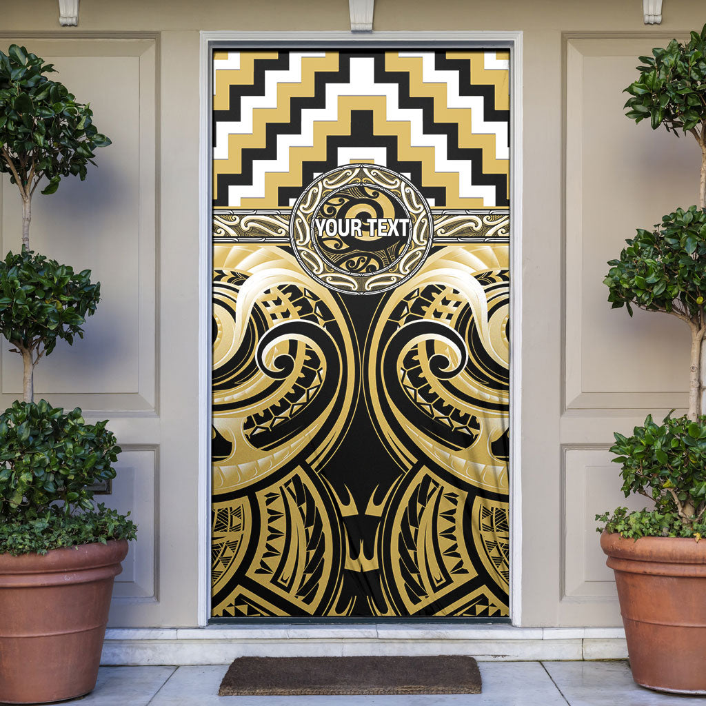 Aotearoa Ngati Tama Personalised Door Cover Maori Iwi Poutama Puhoro Tattoo