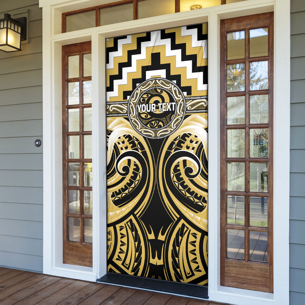 Aotearoa Ngati Tama Personalised Door Cover Maori Iwi Poutama Puhoro Tattoo