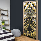 Aotearoa Ngati Tama Personalised Door Cover Maori Iwi Poutama Puhoro Tattoo