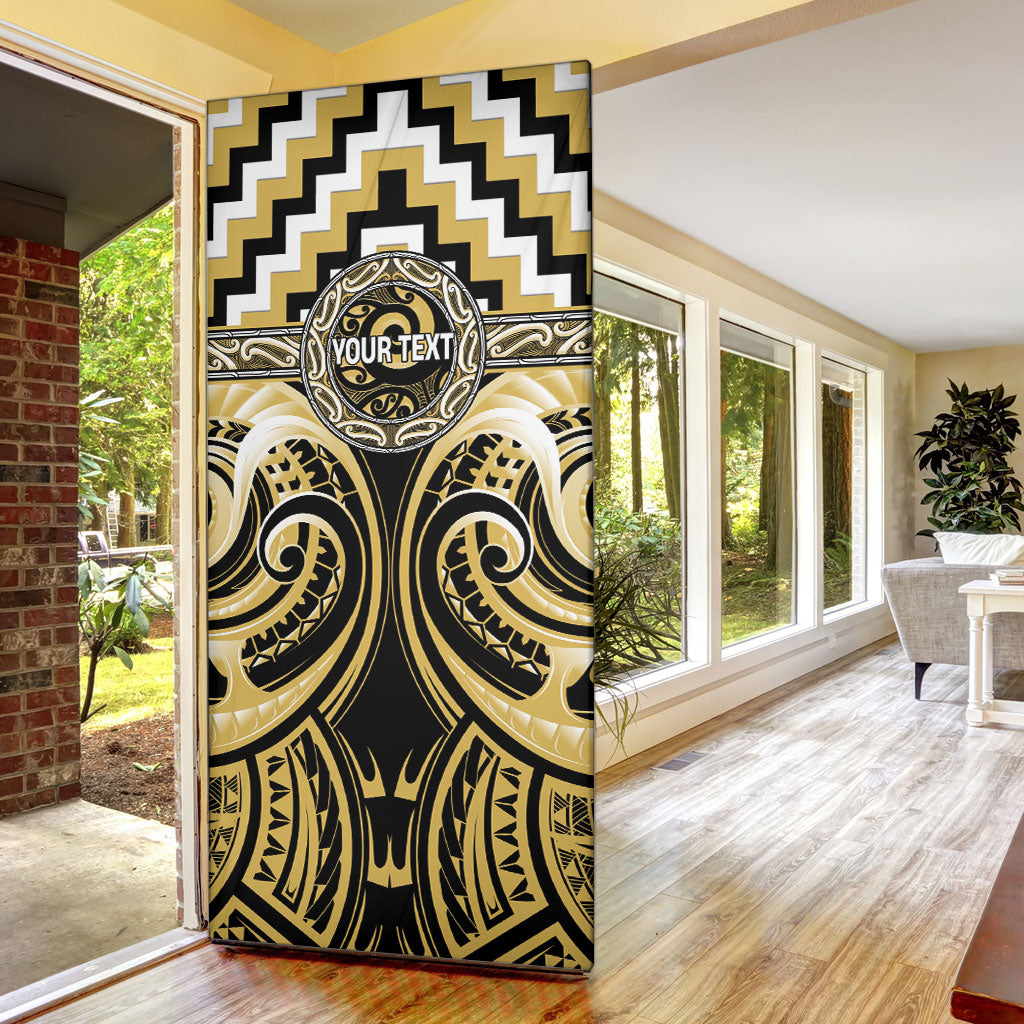 Aotearoa Ngati Tama Personalised Door Cover Maori Iwi Poutama Puhoro Tattoo