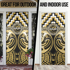 Aotearoa Ngati Tama Personalised Door Cover Maori Iwi Poutama Puhoro Tattoo
