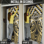Aotearoa Ngati Tama Personalised Door Cover Maori Iwi Poutama Puhoro Tattoo