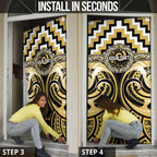 Aotearoa Ngati Tama Personalised Door Cover Maori Iwi Poutama Puhoro Tattoo