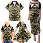 Aotearoa Ngati Tama Personalised Family Matching Puletasi and Hawaiian Shirt Maori Iwi Poutama Puhoro Tattoo