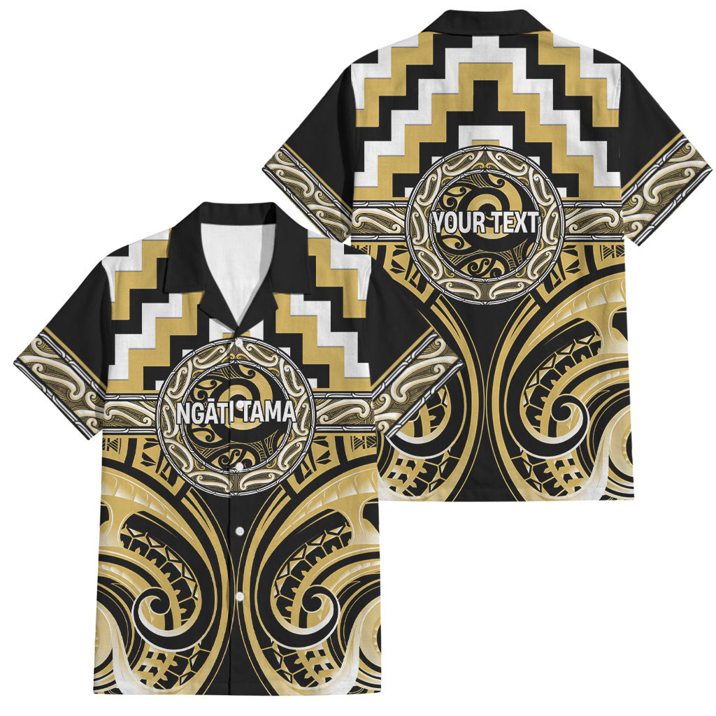 Aotearoa Ngati Tama Personalised Family Matching Short Sleeve Bodycon Dress and Hawaiian Shirt Maori Iwi Poutama Puhoro Tattoo