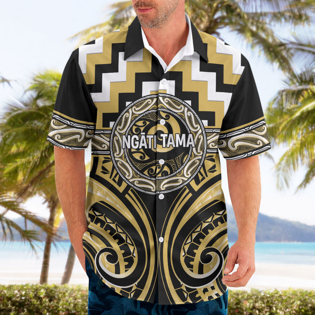 Aotearoa Ngati Tama Personalised Hawaiian Shirt Maori Iwi Poutama Puhoro Tattoo