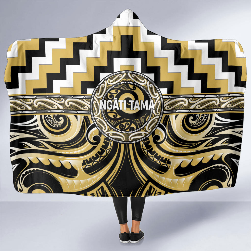 Aotearoa Ngati Tama Hooded Blanket Maori Iwi Poutama Puhoro Tattoo