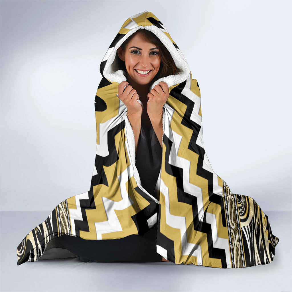 Aotearoa Ngati Tama Hooded Blanket Maori Iwi Poutama Puhoro Tattoo