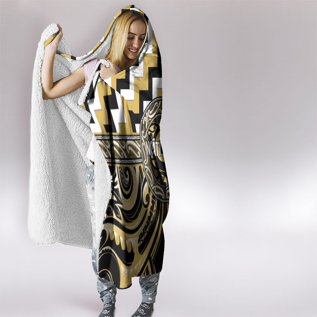 Aotearoa Ngati Tama Hooded Blanket Maori Iwi Poutama Puhoro Tattoo
