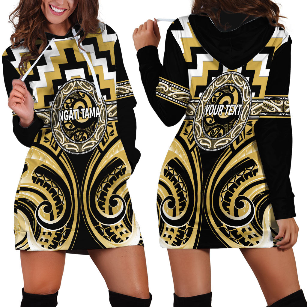 Aotearoa Ngati Tama Personalised Hoodie Dress Maori Iwi Poutama Puhoro Tattoo
