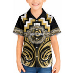 Aotearoa Ngati Tama Personalised Kid Hawaiian Shirt Maori Iwi Poutama Puhoro Tattoo