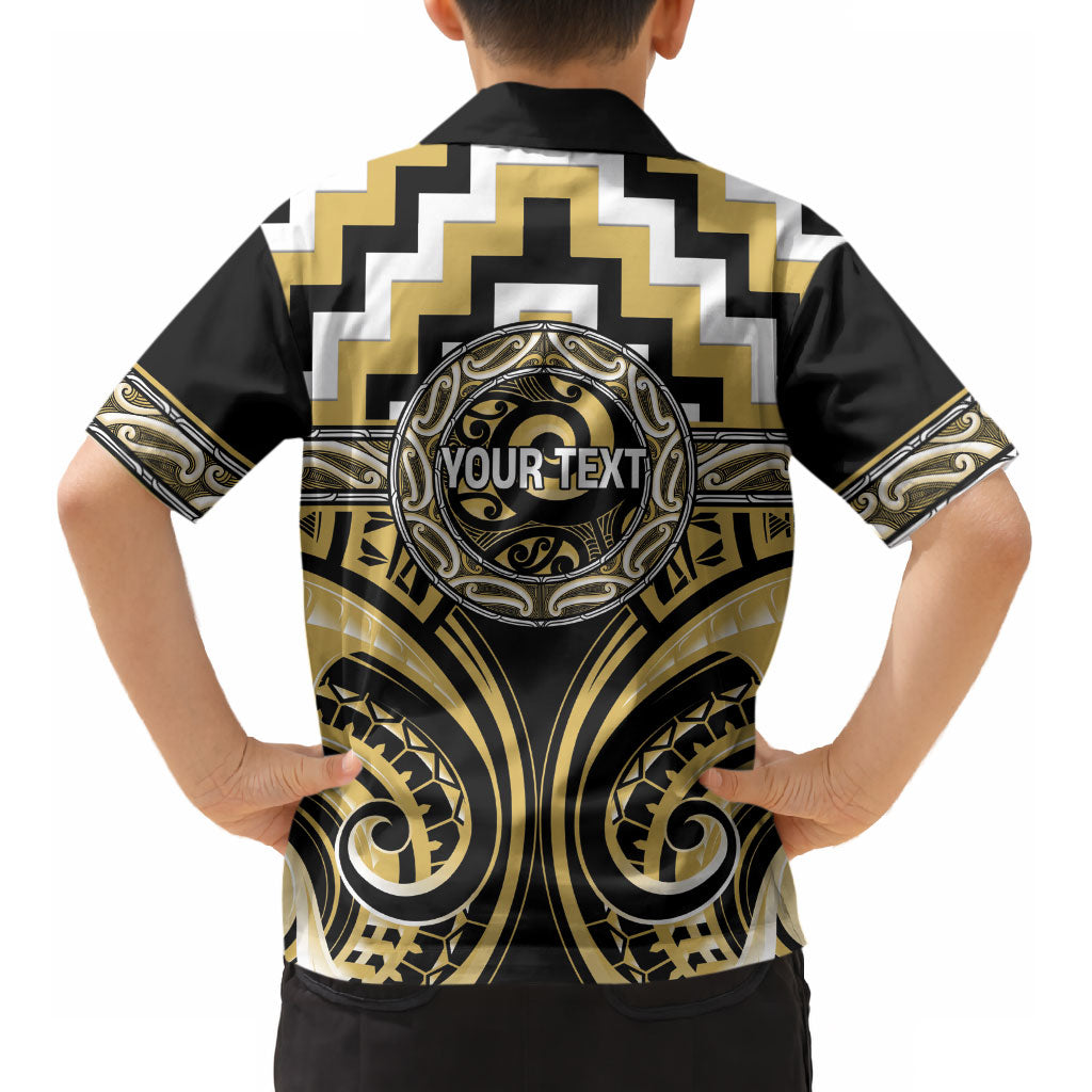 Aotearoa Ngati Tama Personalised Kid Hawaiian Shirt Maori Iwi Poutama Puhoro Tattoo