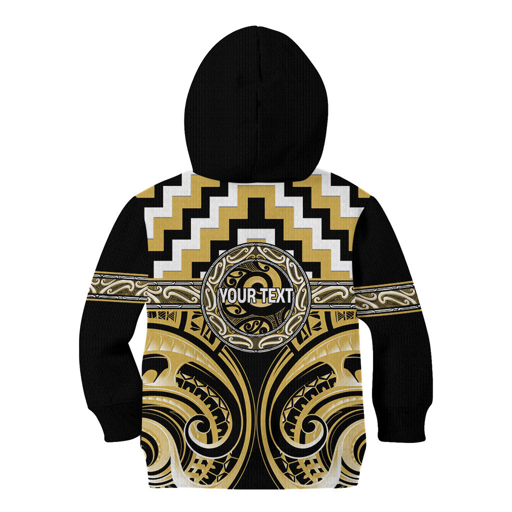 Aotearoa Ngati Tama Personalised Kid Hoodie Maori Iwi Poutama Puhoro Tattoo