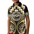 Aotearoa Ngati Tama Personalised Kid Polo Shirt Maori Iwi Poutama Puhoro Tattoo