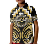Aotearoa Ngati Tama Personalised Kid Polo Shirt Maori Iwi Poutama Puhoro Tattoo